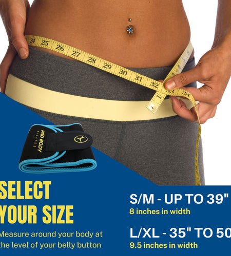 Waist Sweat Band for Women and Men, Sweat Waist Trimmer Belt for High-Intensity Training, Waist Trainer (Blue, S/M)